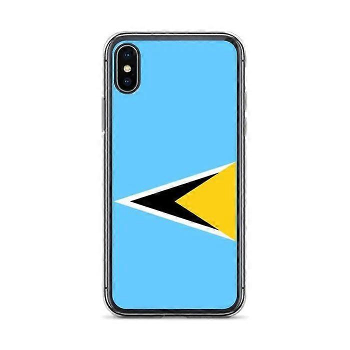 iPhone Case - Multicolored - Saint Lucia Flag - Flexible - Silicone - Vertical
