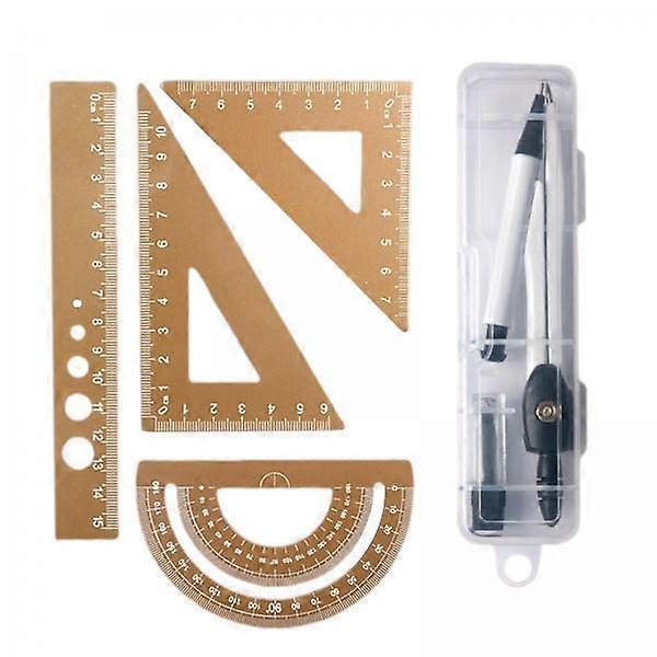 4x5x Geometry Tools Kit with Storage Case Triangle Ruler for Drafting Office