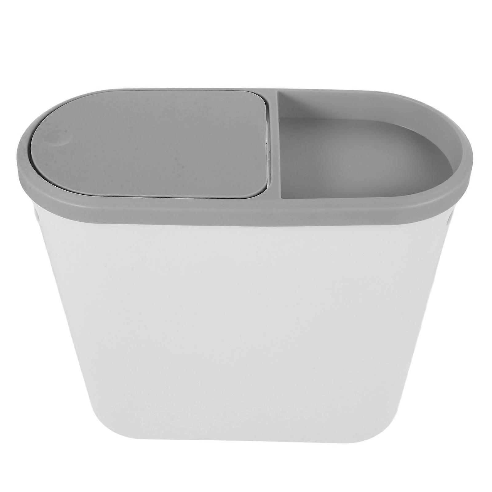 Lid Trash Bin for Kitchen & Bathroom Use – Space Saving Garbage Can with Lid