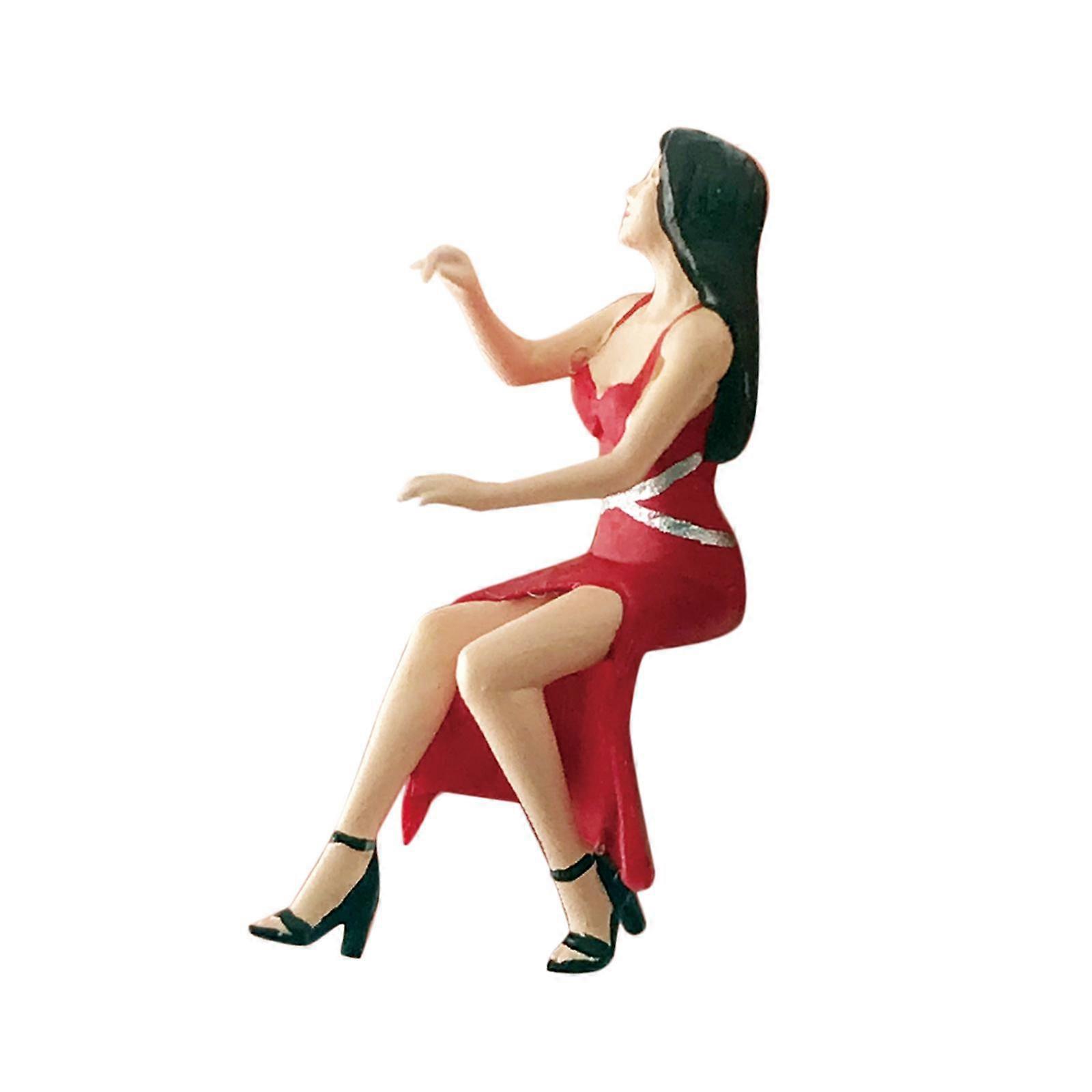 Hand Painted 1:64 Figure Chating Scene for Collections RED