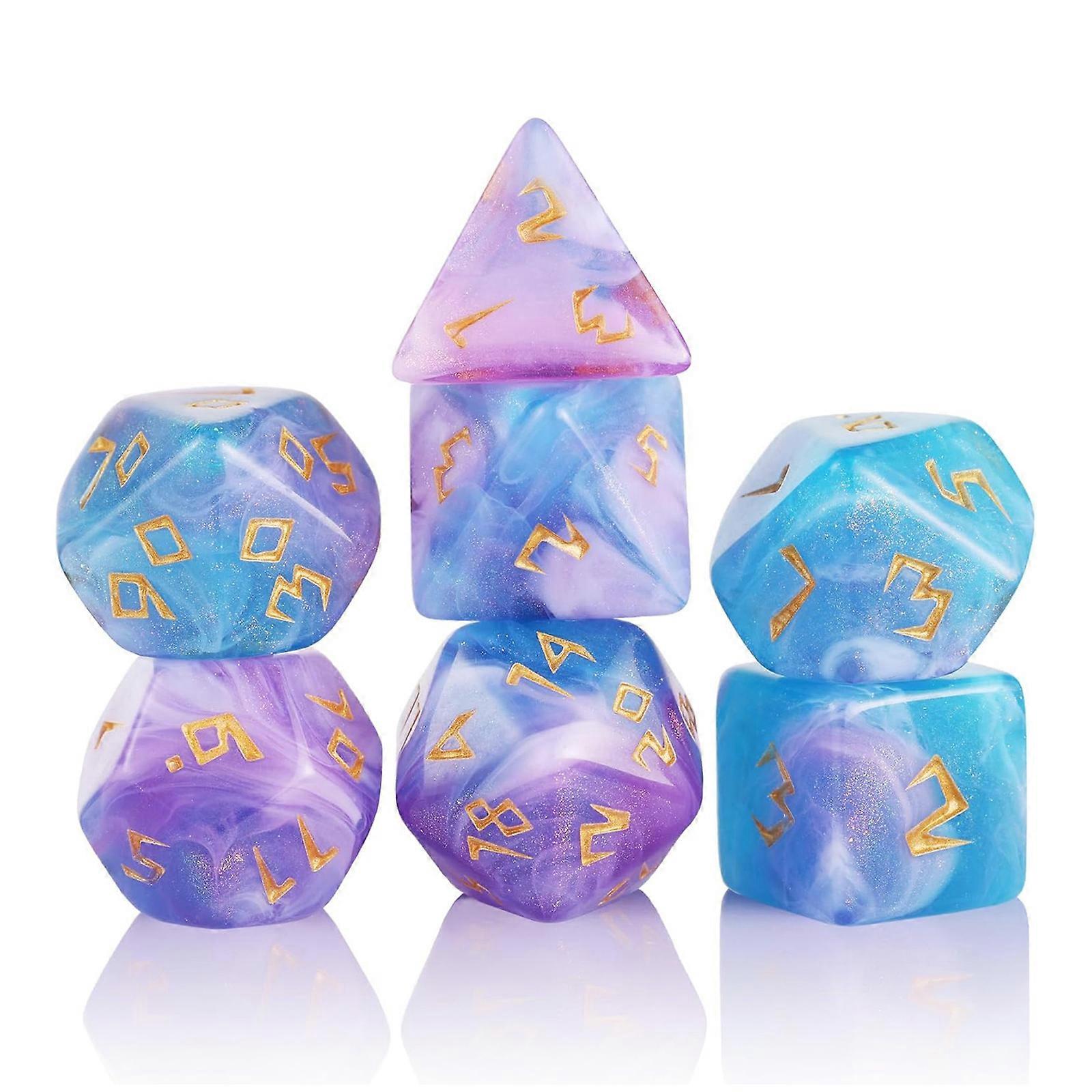 7Pcs Party Entertainment Dices Family Game Educational Toy Acrylic Polyhedral Dices Clear D4 D8 D10 Number Dices Set