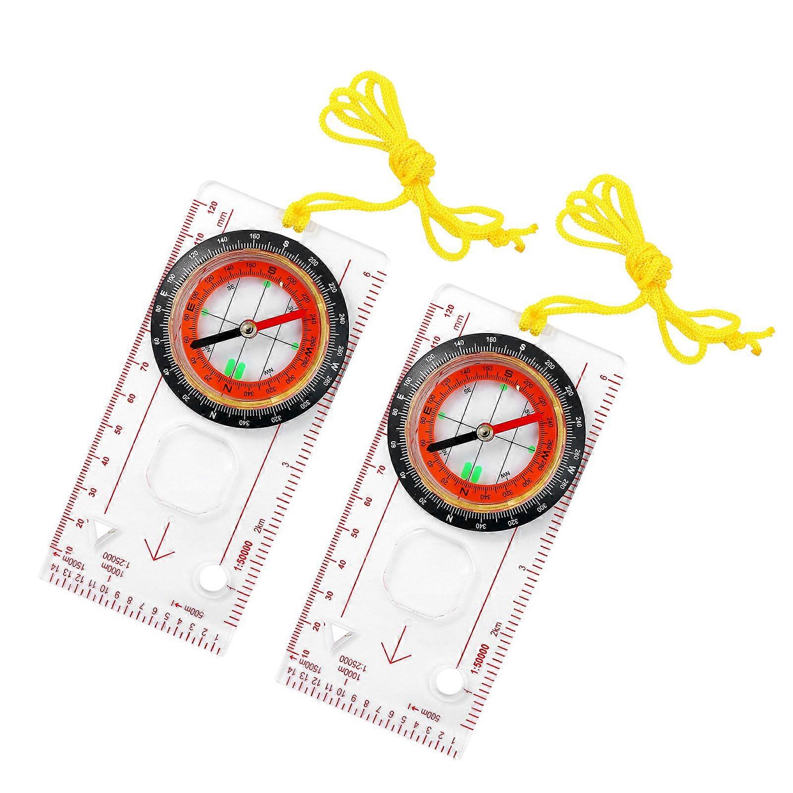 2 Pcs Orienteering Compasses Navigation Backpacking Compasses Map Reading Compasses for Outdoor Survival Camping Multicolor
