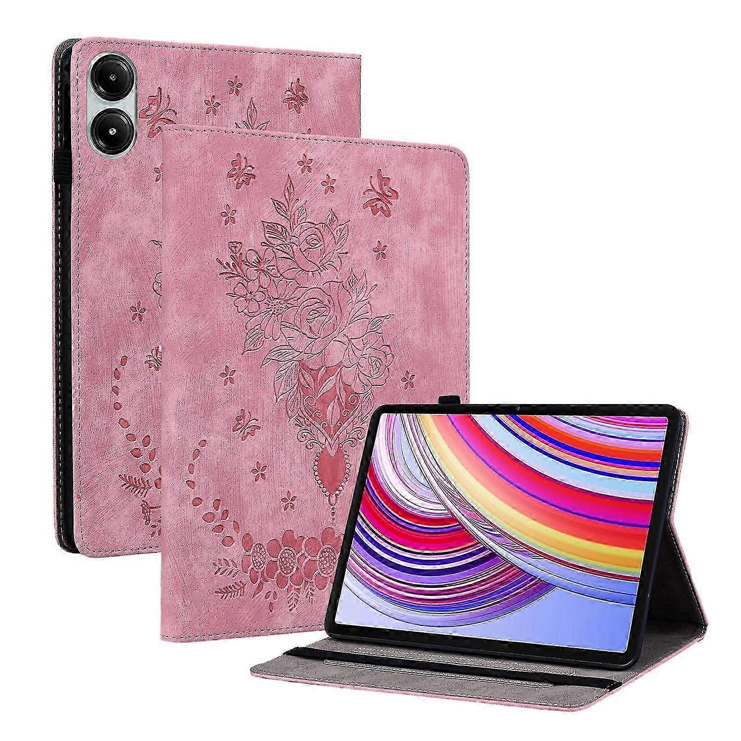Butterfly Rose Emed Leather Tablet Case