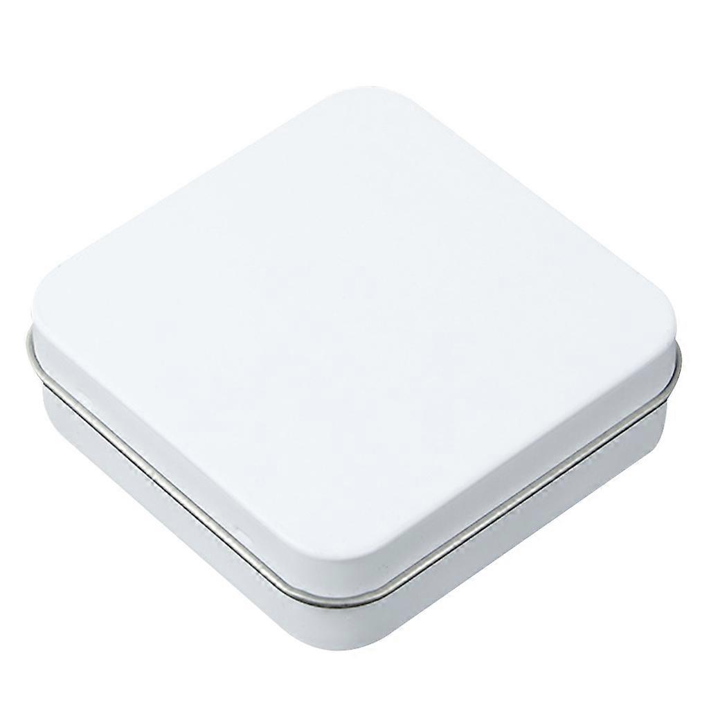 Storage for Case with Lid Insect Proof Tinplate Box Anti-dust Clean Keeping Home Dorm Candy for Pill Condom Storage Cont White