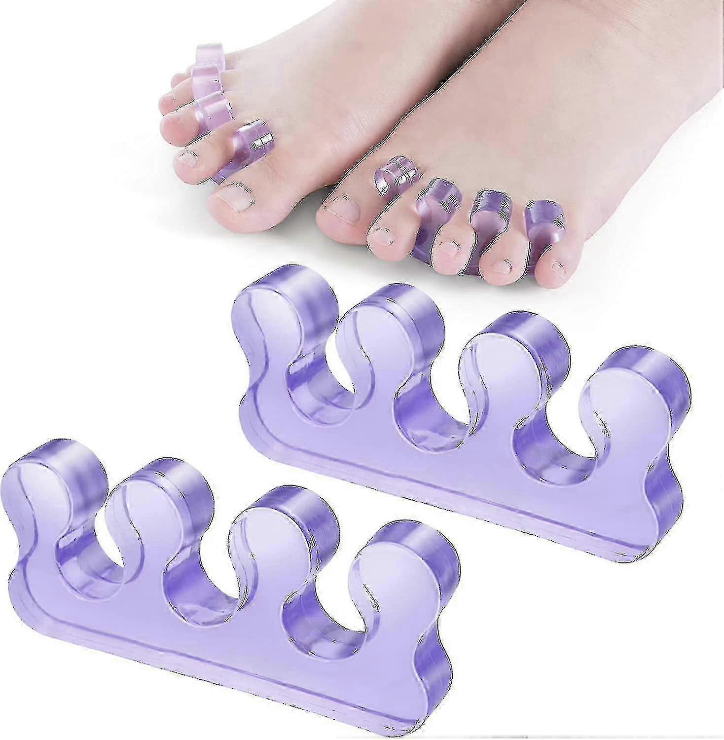 2pcs Bunion Relief Toe Separators, Fabric Toe Spacers for Overlapping Toes