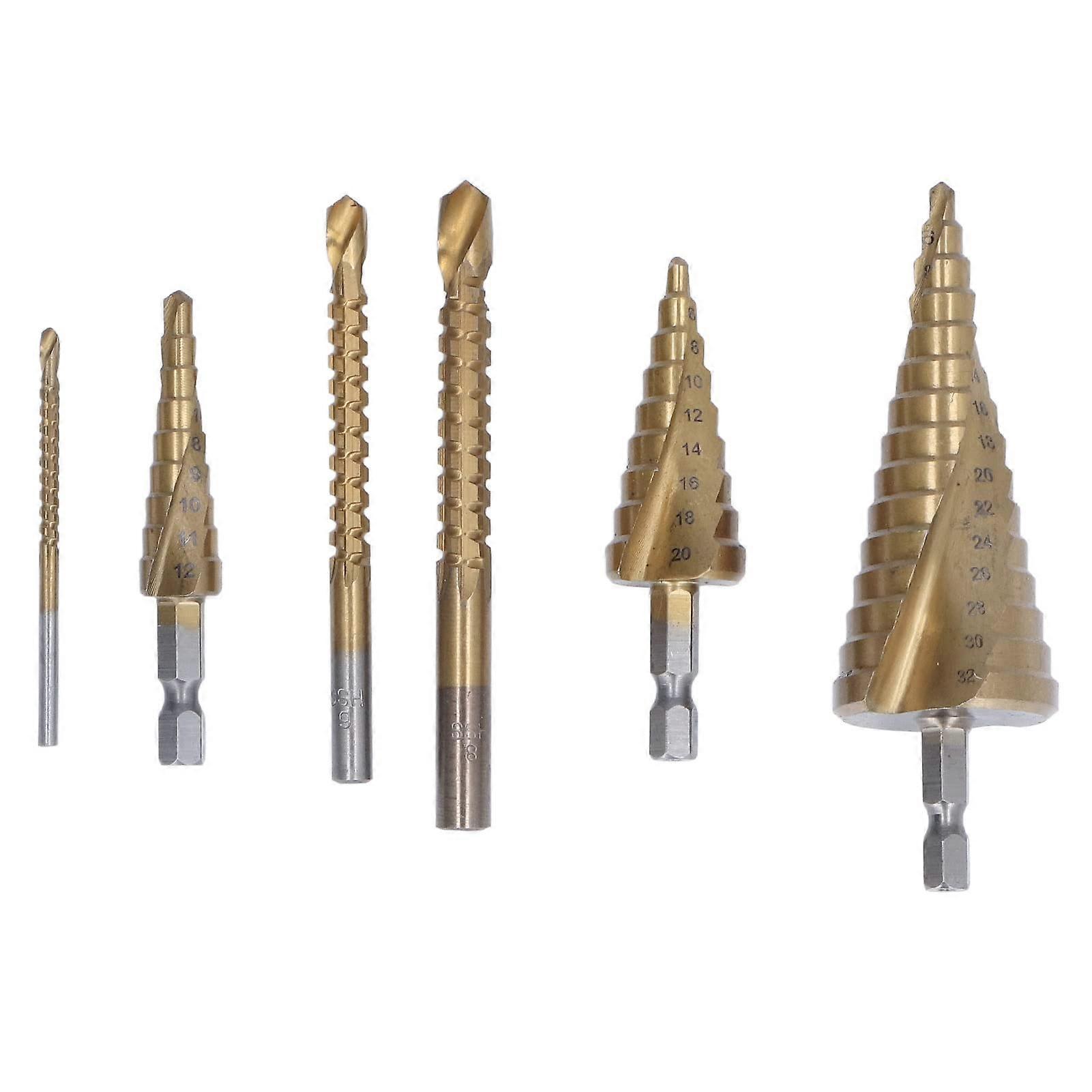 Spiral Gerillte Stiefmaschinen Set, Titan HSS Hex Shank Bit for wood, metal, plastic. Easy to operate, fast and efficient.