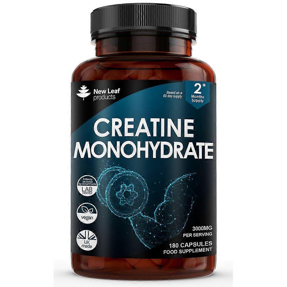 New Leaf Products Creatine Monohydrate 3000mg 180 Vegan Capsules