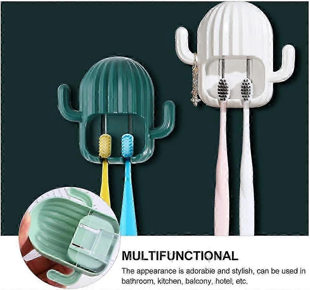 Wall-mounted Plastic Toothbrush Holder Set of 4