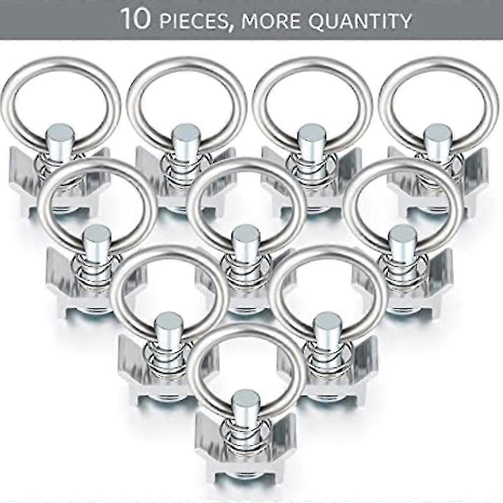 L-track Airline Aluminum Single Stud Tie Down Anchors Quick Hook - 10PCS