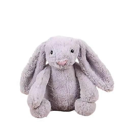 Stuffed Easter Bunny Rabbit Basket Stuffers Embroidered with Name for Kids (Gray)