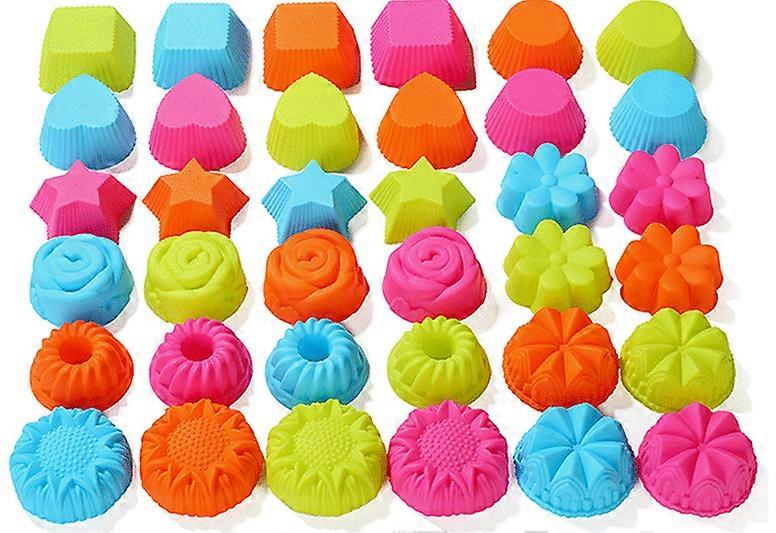 36 Baking cups - cupcake cups - cake cups - silicone baking pan - muffin pan - bread baking pan - BPA Free - Non-Stick - Reusable - for cake