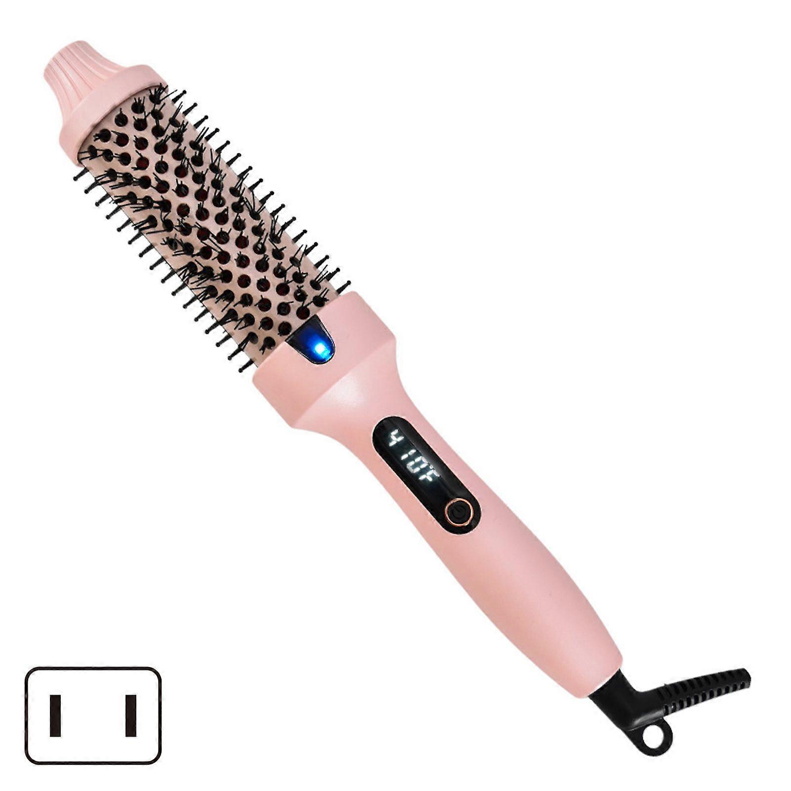 Hot Styling Brush 2 in 1 Hair Curler/Straightener 6 Temps Setting Travel Curling Brush