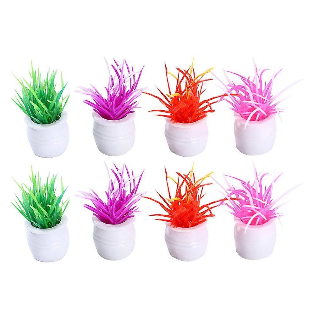 Mini Succulent Decorations Mini Plant Models Desk Decoration 4x2.5cm Resin 8Pcs