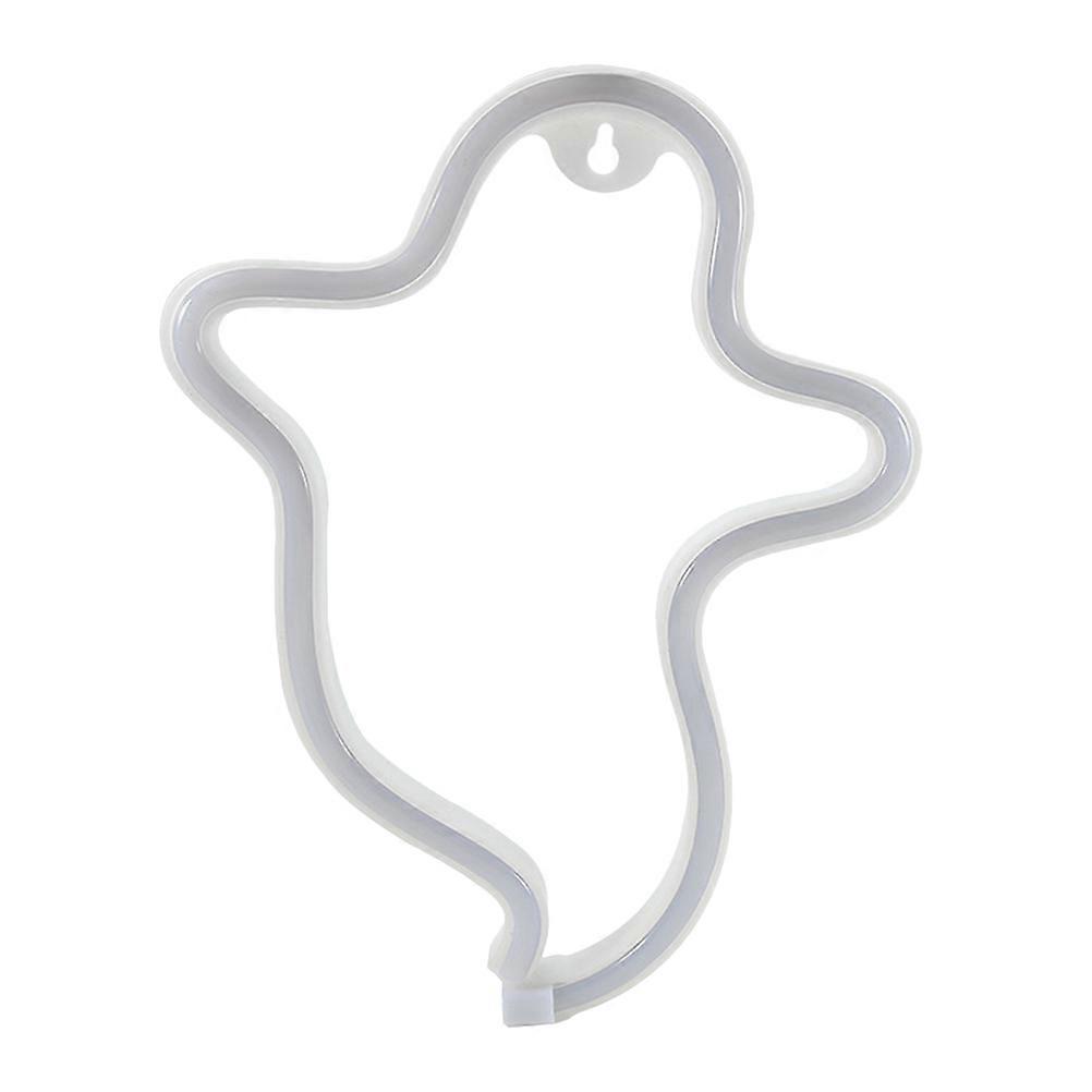 Halloween Neon Light Ghost Shaped Illumination Home Decoration Green 19x1.5x25.5cm USB Powered 1Pcs