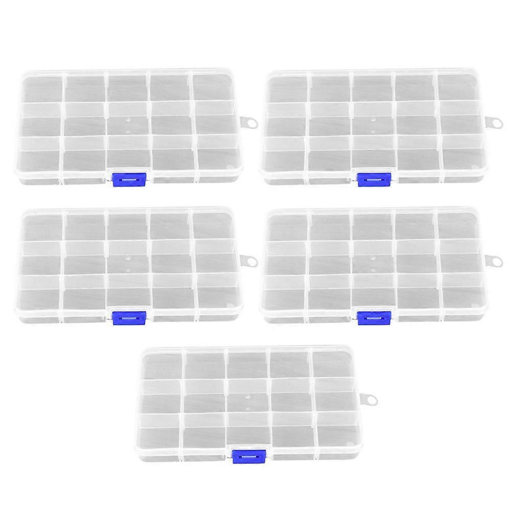 5pcs Plastic Craft Storage Containers Removable Compartment Parts Storage Boxes
