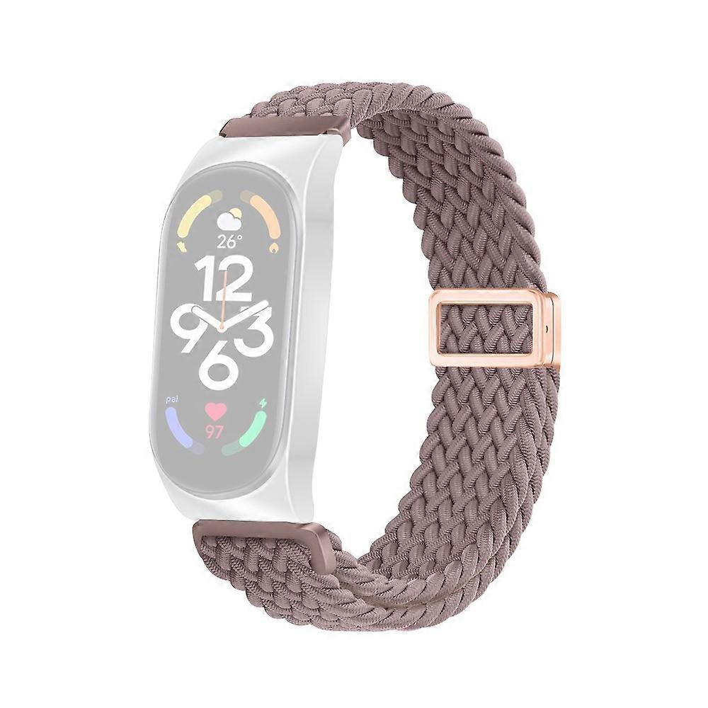 רצועת יד תואמת עבור Xiaomi Smart Band 9 / להקה חכמה 8 / Mi Band 7 / 6 / 5 / 4 / 3 אבזם מגנטי רצועת צמת ניילון + מתכת