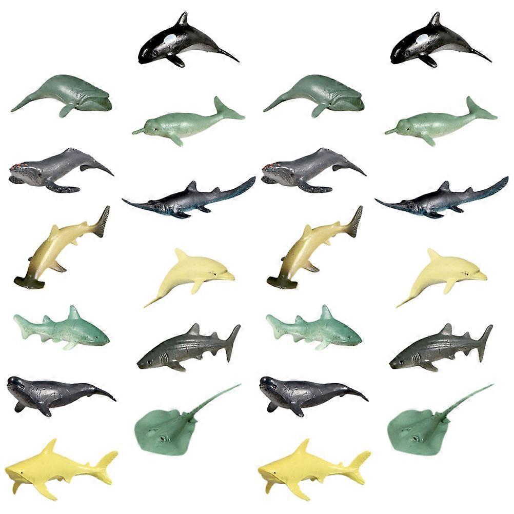 Artificial Toy Fish Simulation Marine Animals Model Aquarium Ornament Assorted Color 8.00X2.50X1.20cm Decorative 24Pcs