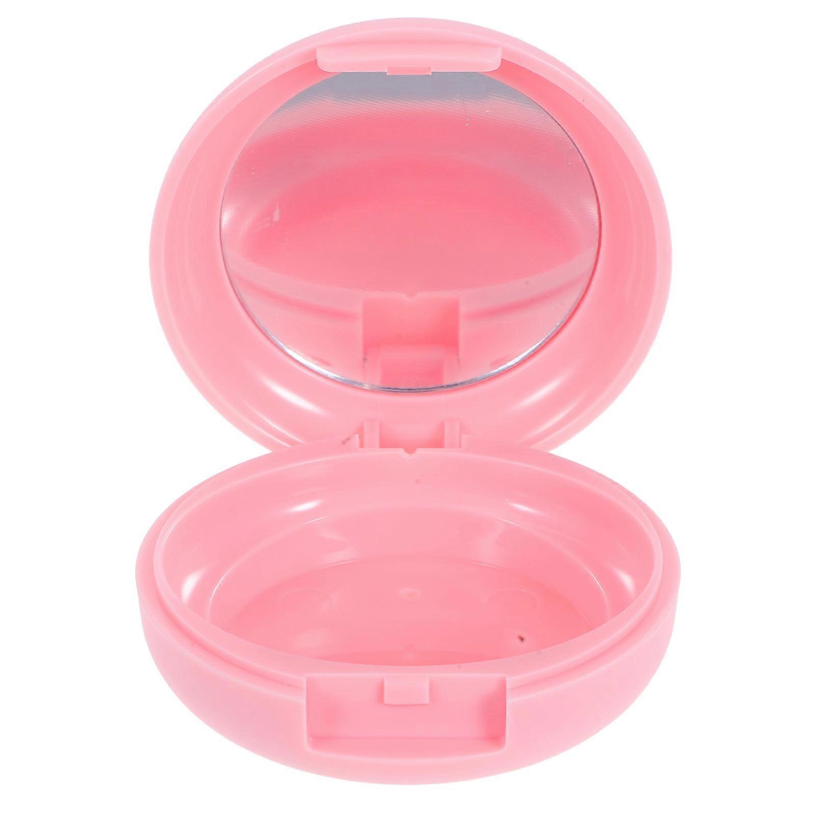 Blush Empty Cosmetic Case with Mirror for Makeup Portable Compact Storage Box