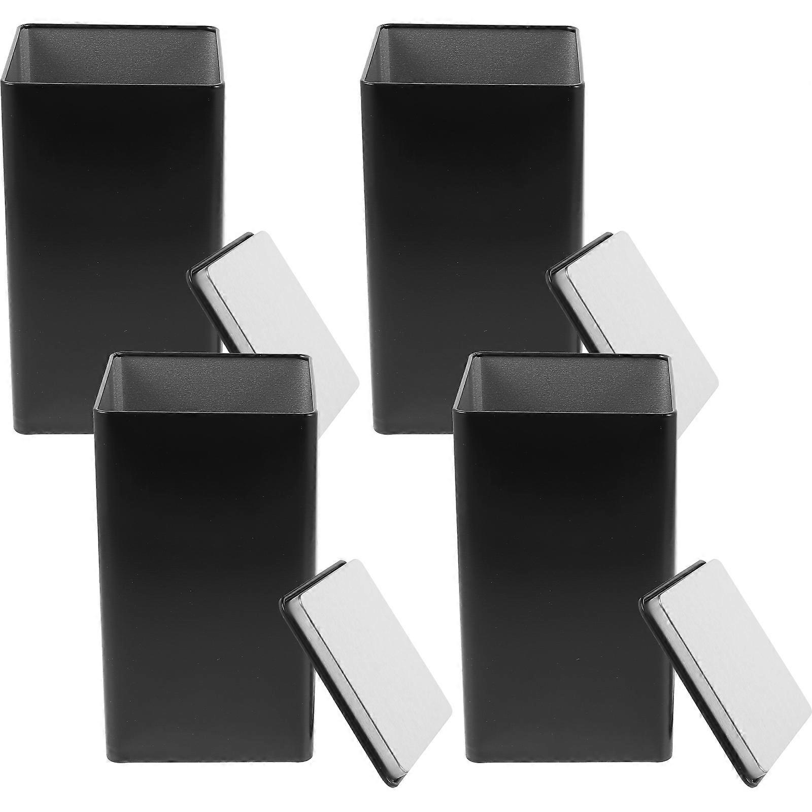 Coffee And Tea Storage Jars Home Use 4Pcs Tinplate Airtight Storage Container