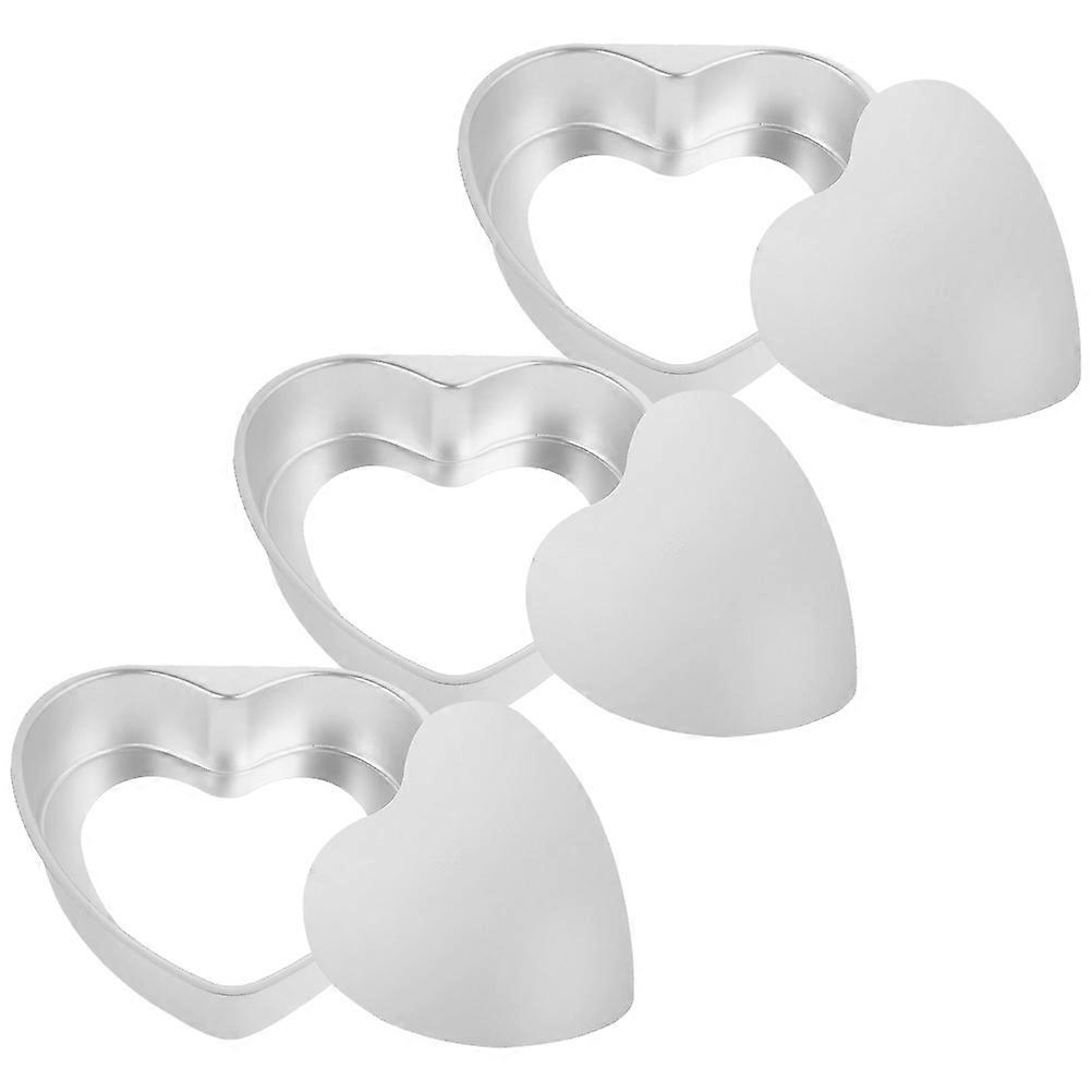 Cake Tins Heart Shaped Baking Tray Home Users 4.21X4.05X1.34in Non-stick 3Pcs