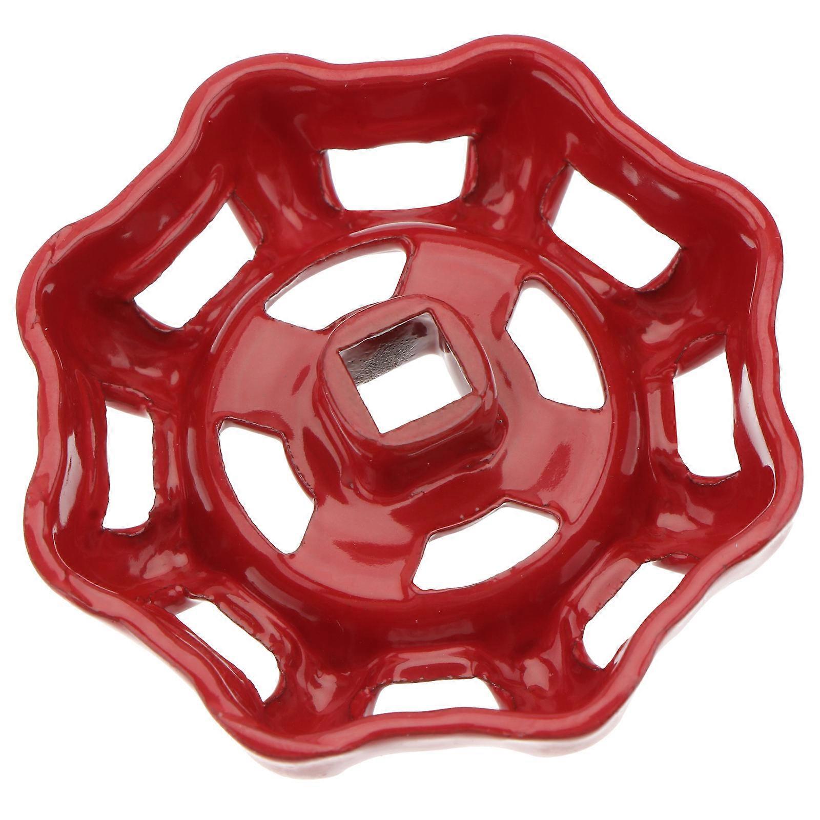 Water Knob Cast Iron Handle Gate Ball Hand Wheel Value For Industrial Use Red 5.00X5.00X1.00CM Easy Open/Close 1Pcs