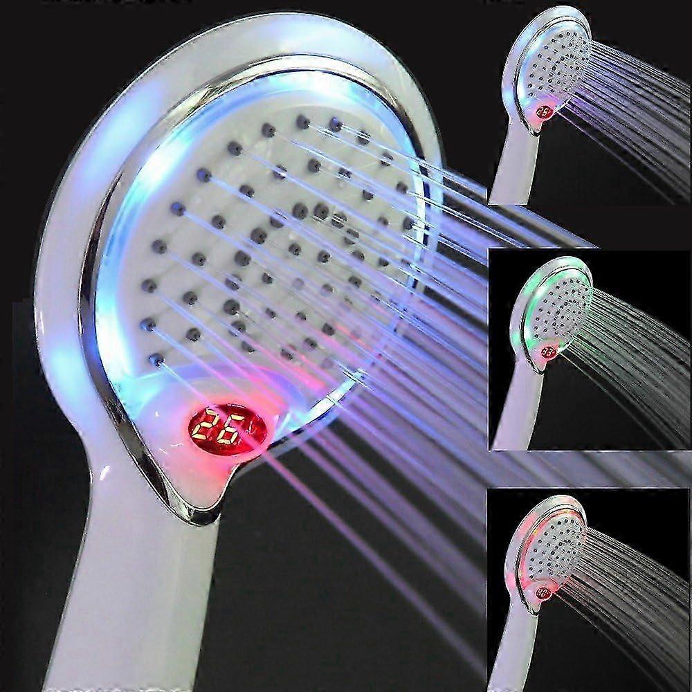 LED Shower Head - 3 Colors Temperature Control Universal Fit
