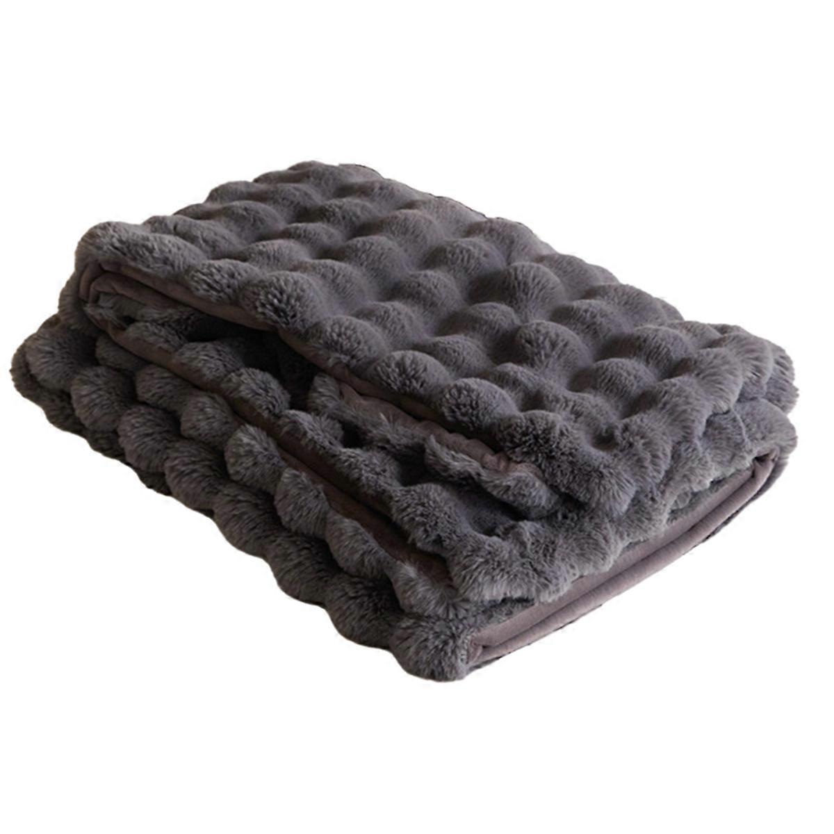 Soft Coral Flannel Plush Blanket-Air Conditioning Shawl, Small Size C