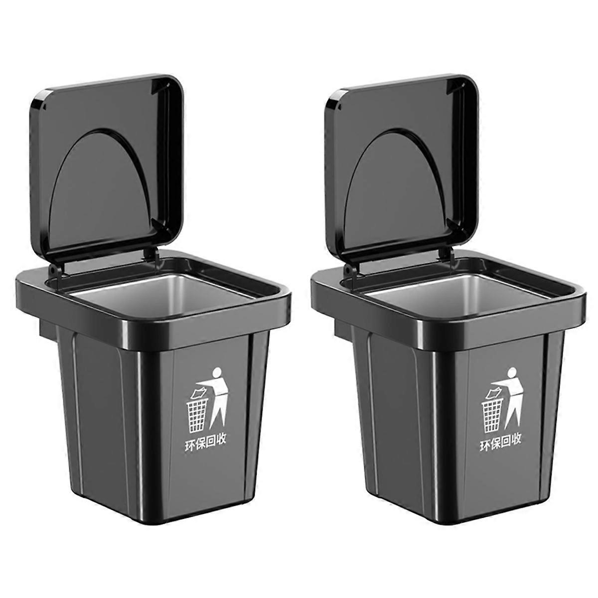 Stainless Steel Wall-Hanging Ashtray with Lid Trash Can-Shaped A