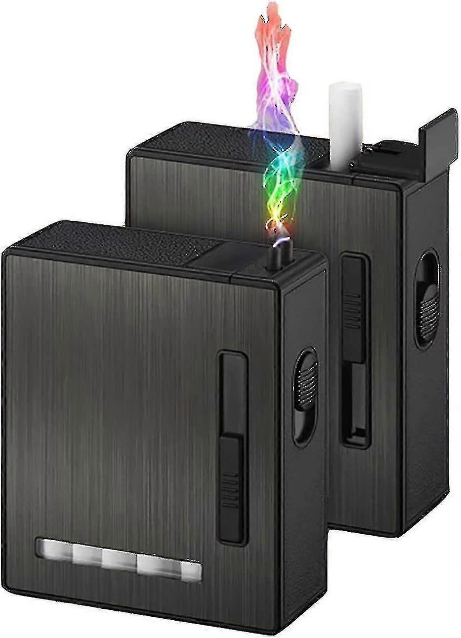 portable cigarette case for 20 cigarettes, black (2023)