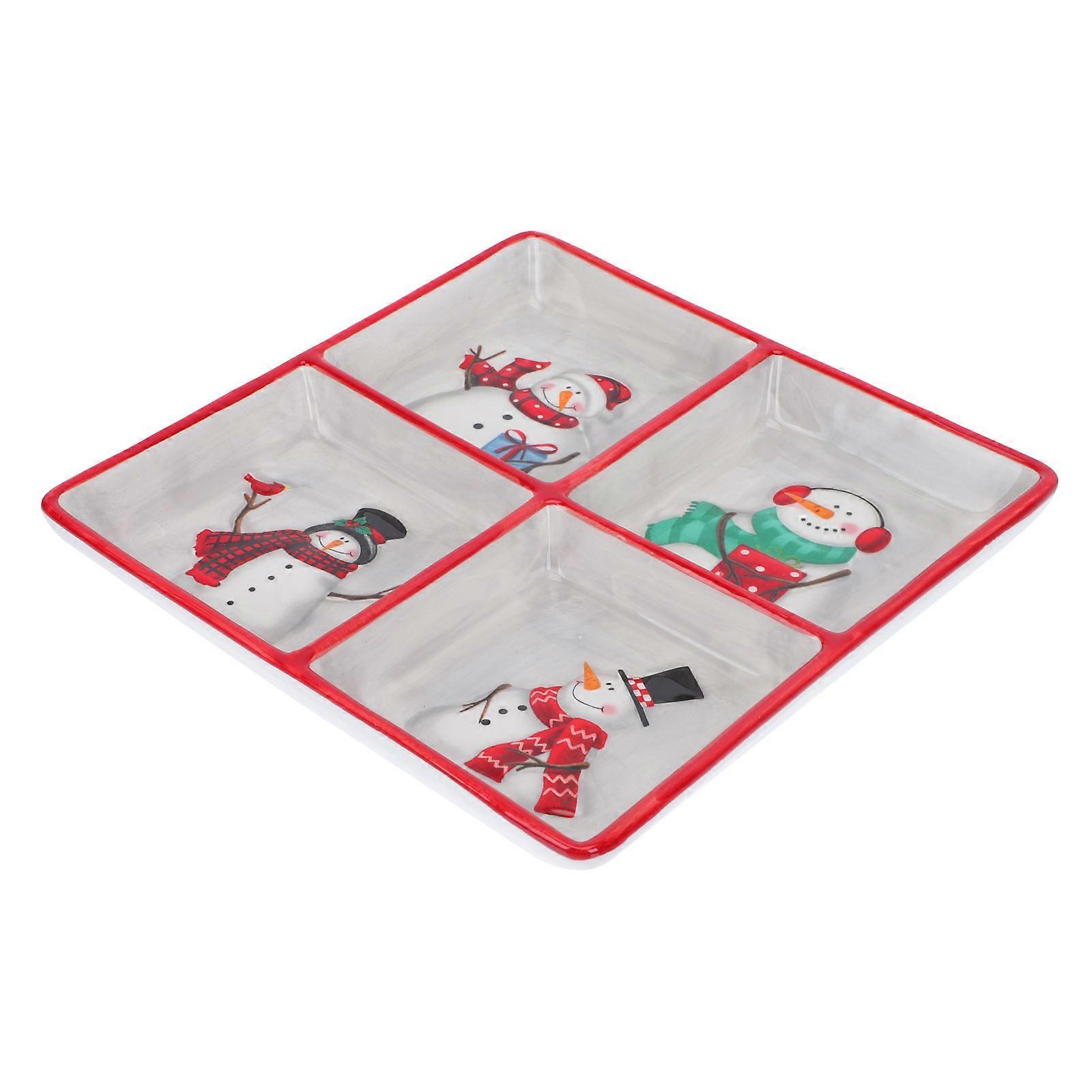 Home Snacks Fruit Plate Ceramic Fruit Tray Square Style Daily Use 1Pc