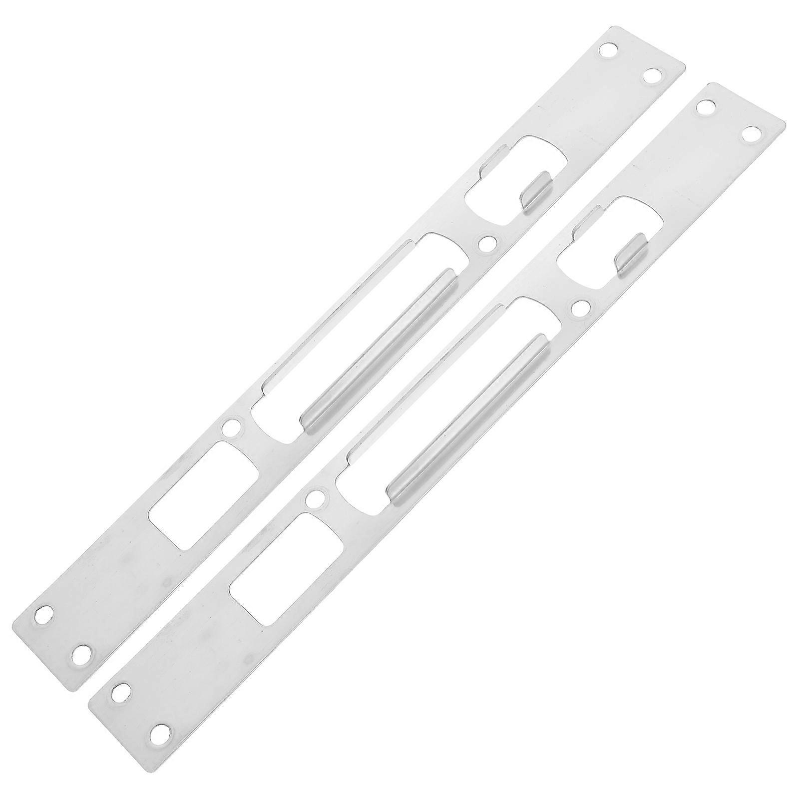 Door Strike Plate Reinforcement Plate Heavy Duty Door Business Owners Silver 25.80X3.00X0.70CM Stainless Steel 2Pcs