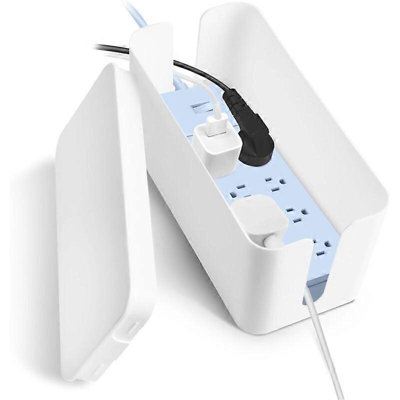 Cable Management Box, Cable Hider Box, Power Strip Cover, Cable Management Box, Cable Box for Power Strip Cover, Keep Cables Tidy - White