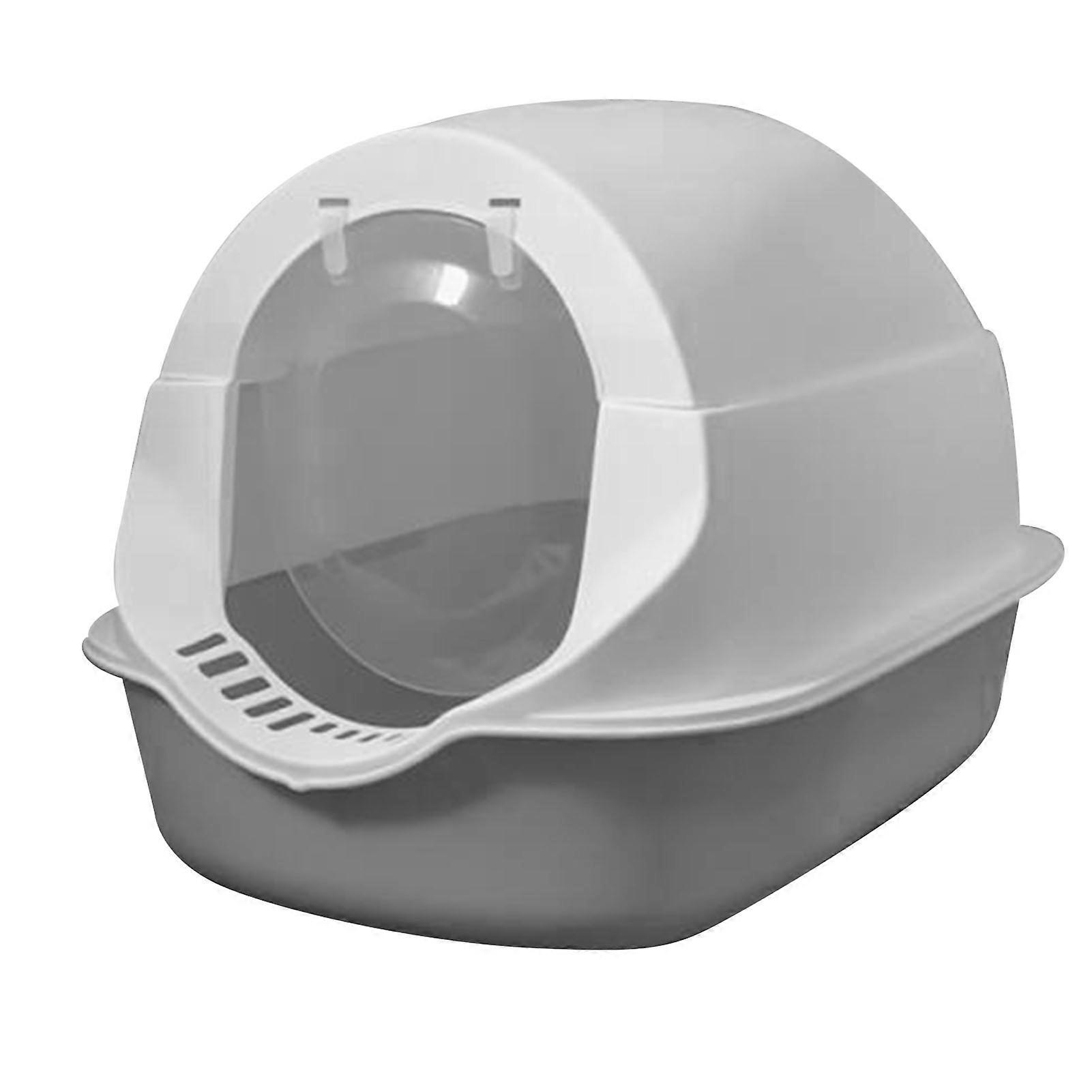 Hooded Cat Litter Box Odour Barrier Splash Proof Giant Enclosed Cat Toilet Extra Large Dark Gray