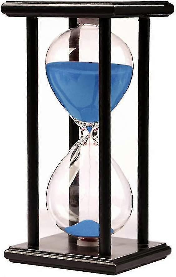 Multipurpose Hourglass Timer, Various Frames and Colorful Sand, 30 Minutes for Decoration, Black and Blue Sand