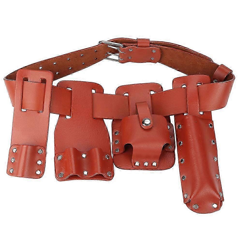5in1 Leather Tool Belt Pouch for Scaffolding Tools with Holder for Level Spanners and Hammer