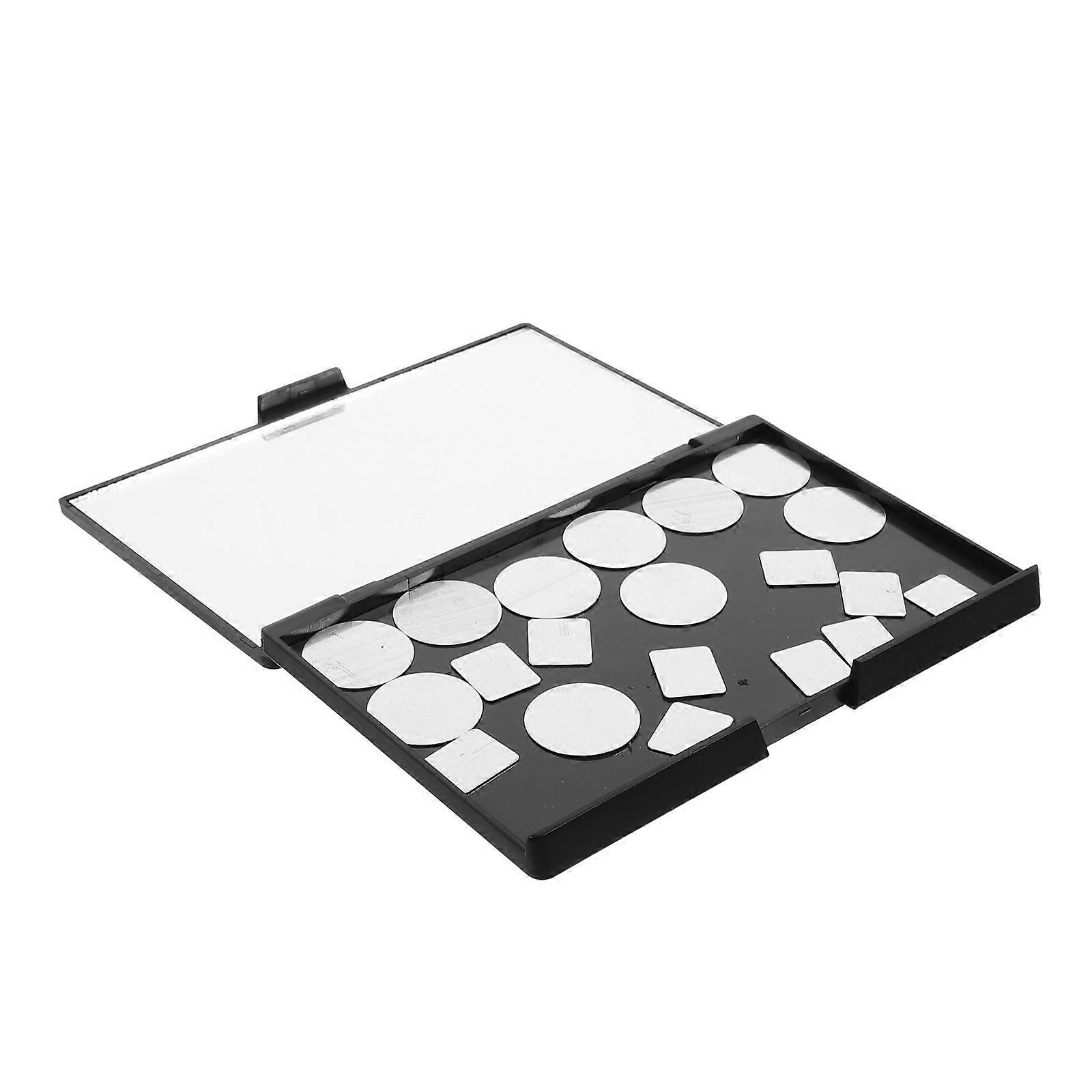 Magnet Eyeshadow Palette Case Empty Eyeshadow Tray with Pans Touch-ups Storage Holder Black 1 Set