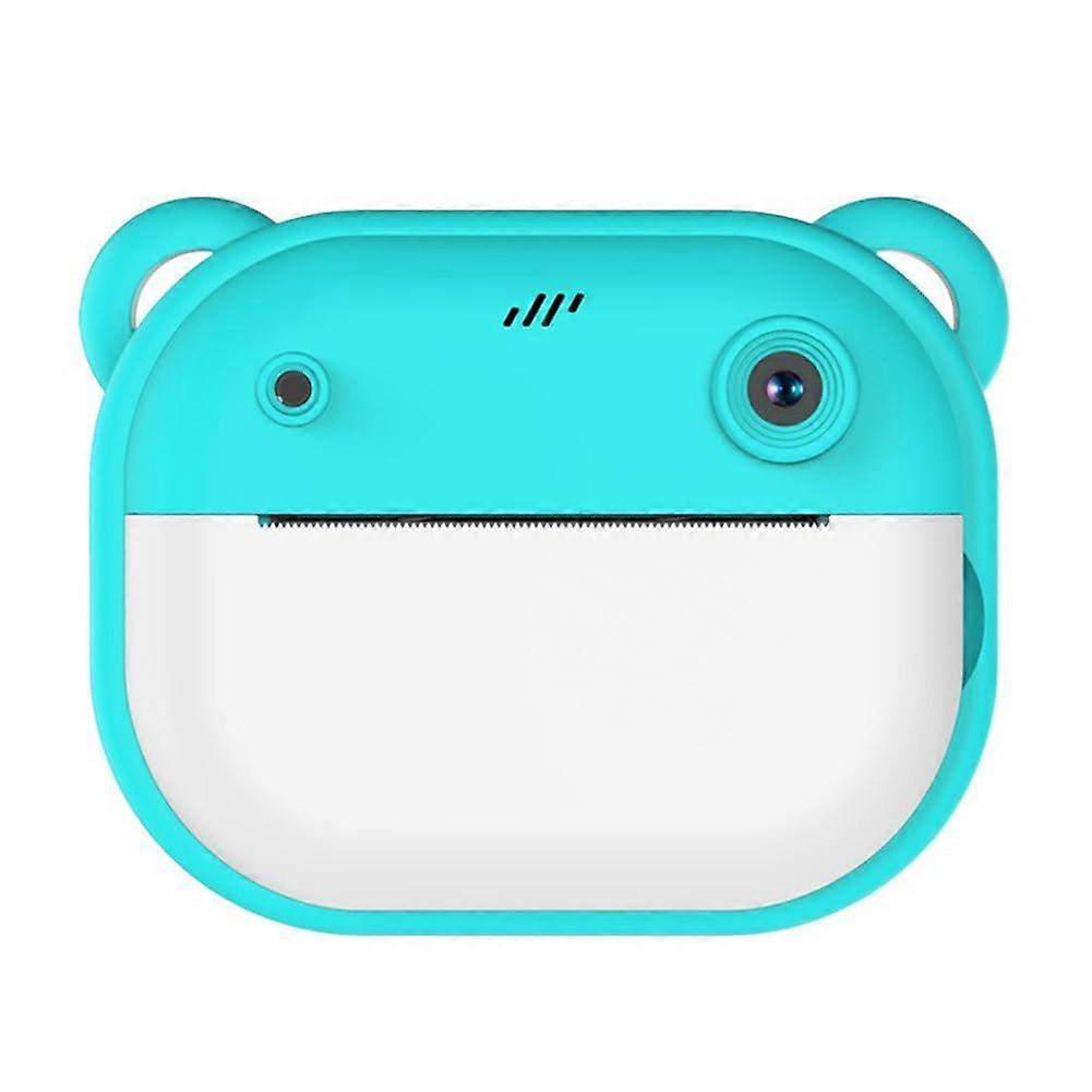 1080P Kids Print Camera with Dual Lens, 240MP, One-Touch Printing, Green, Includes 2 Rolls 57x25mm Paper