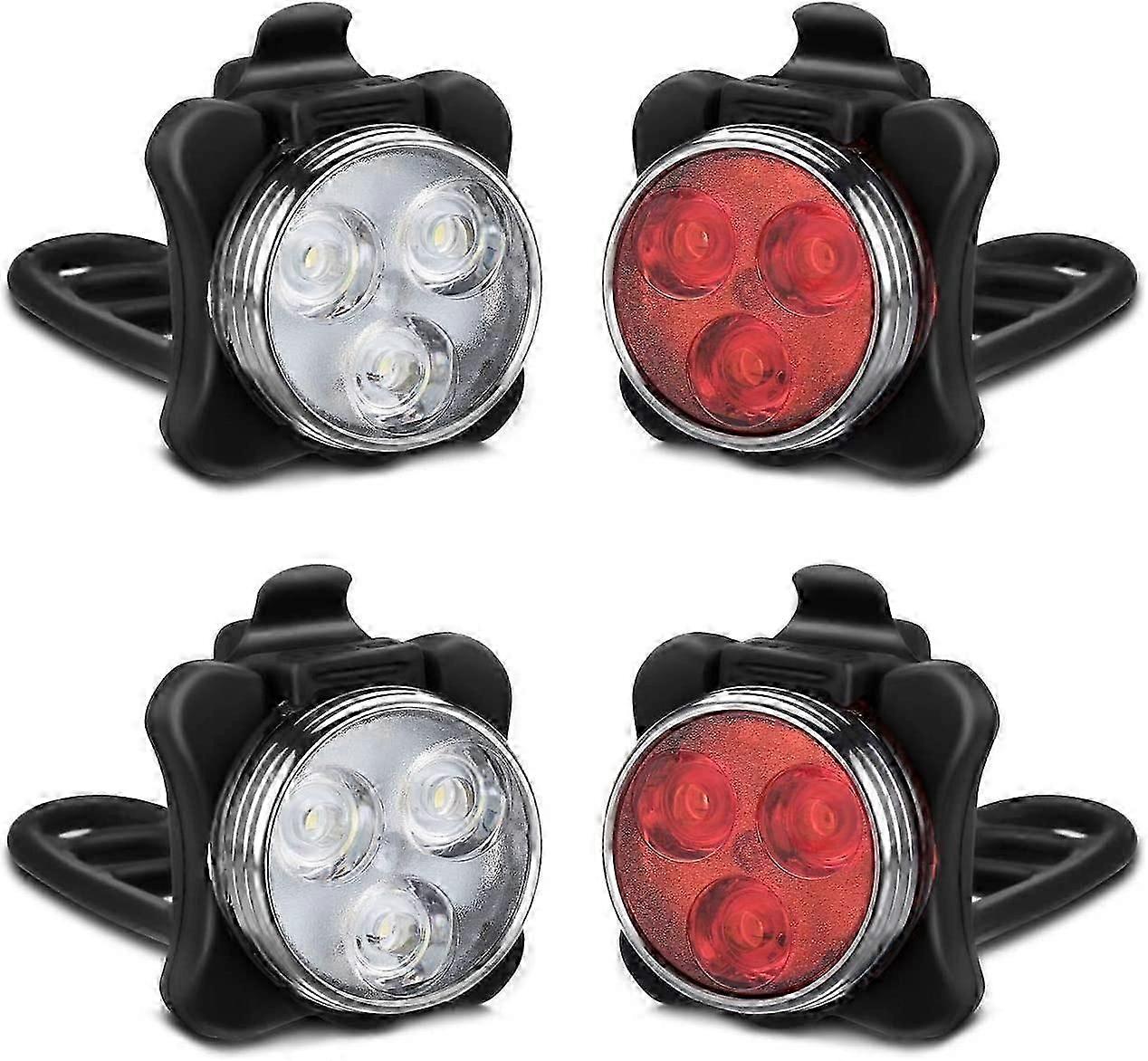 Rechargeable Bicycle Light Set with Multiple Modes for Safe Night Riding