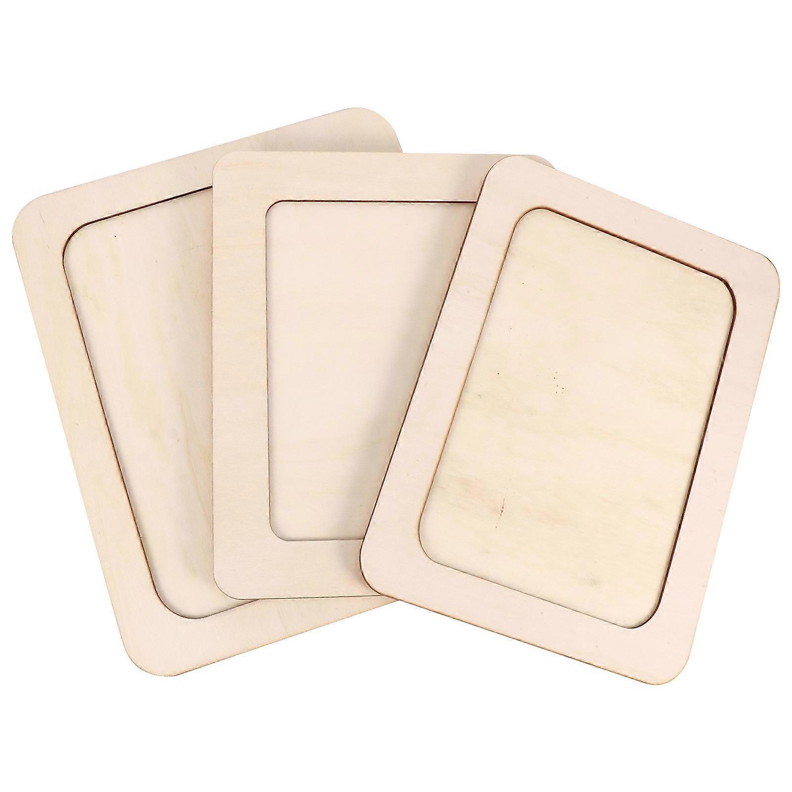 DIY Picture Frame Craft Set for Home Use Khaki Composite Material 3pcs