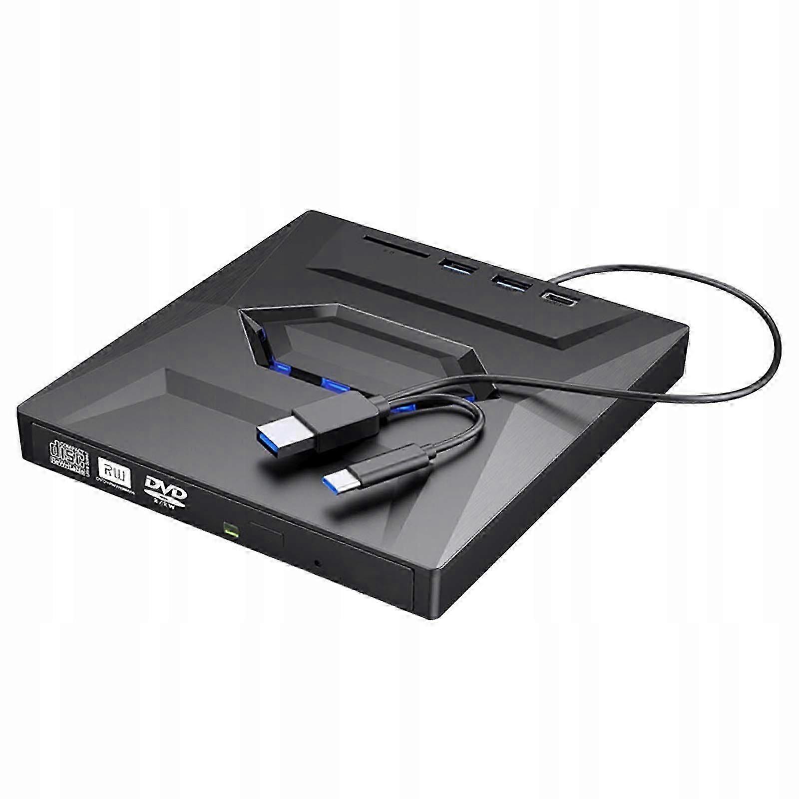 External DVD Player Recorder with Computer Connection Minidisc Player in Black Finish