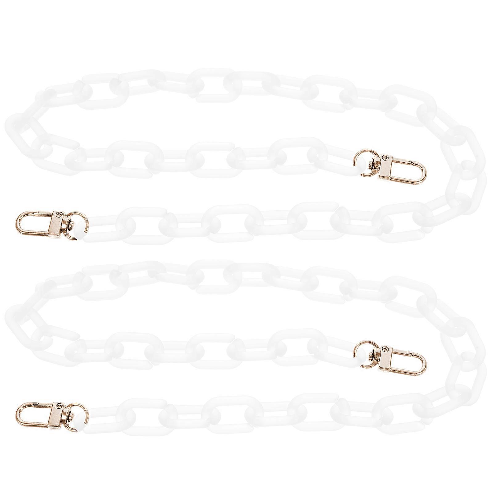 Shoulder Strap Chain for Handbags, 2PCS DIY Purse Replacement with Ring Ends, Transparent Matte Finish