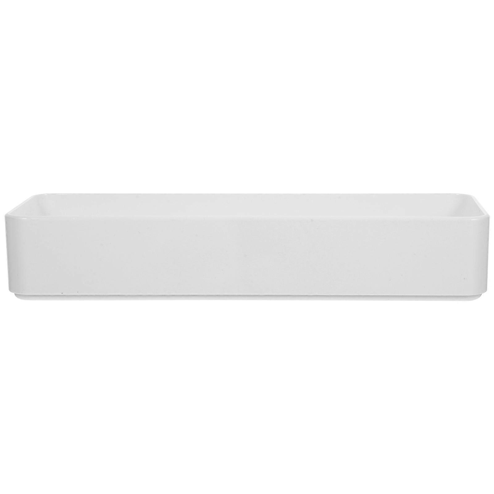 Silverware Organizer Tray for Kitchen Drawer Cutlery 2Pcs White Plastic