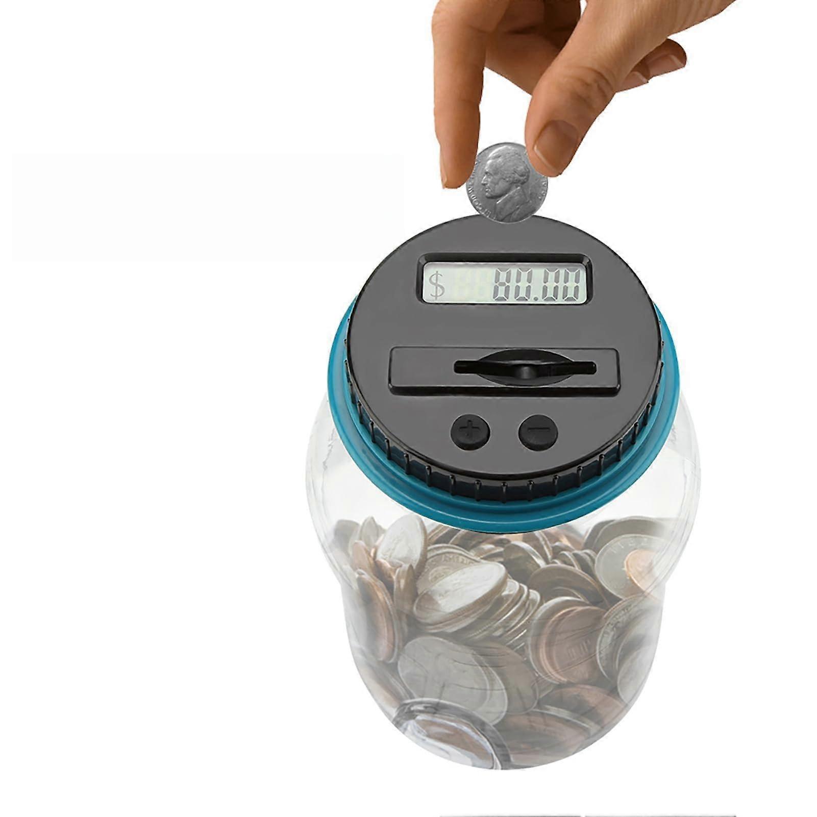 LCD Display Digital Piggy Bank Money Jar For Coin Counting, 2.5L Capacity, Transparent Body