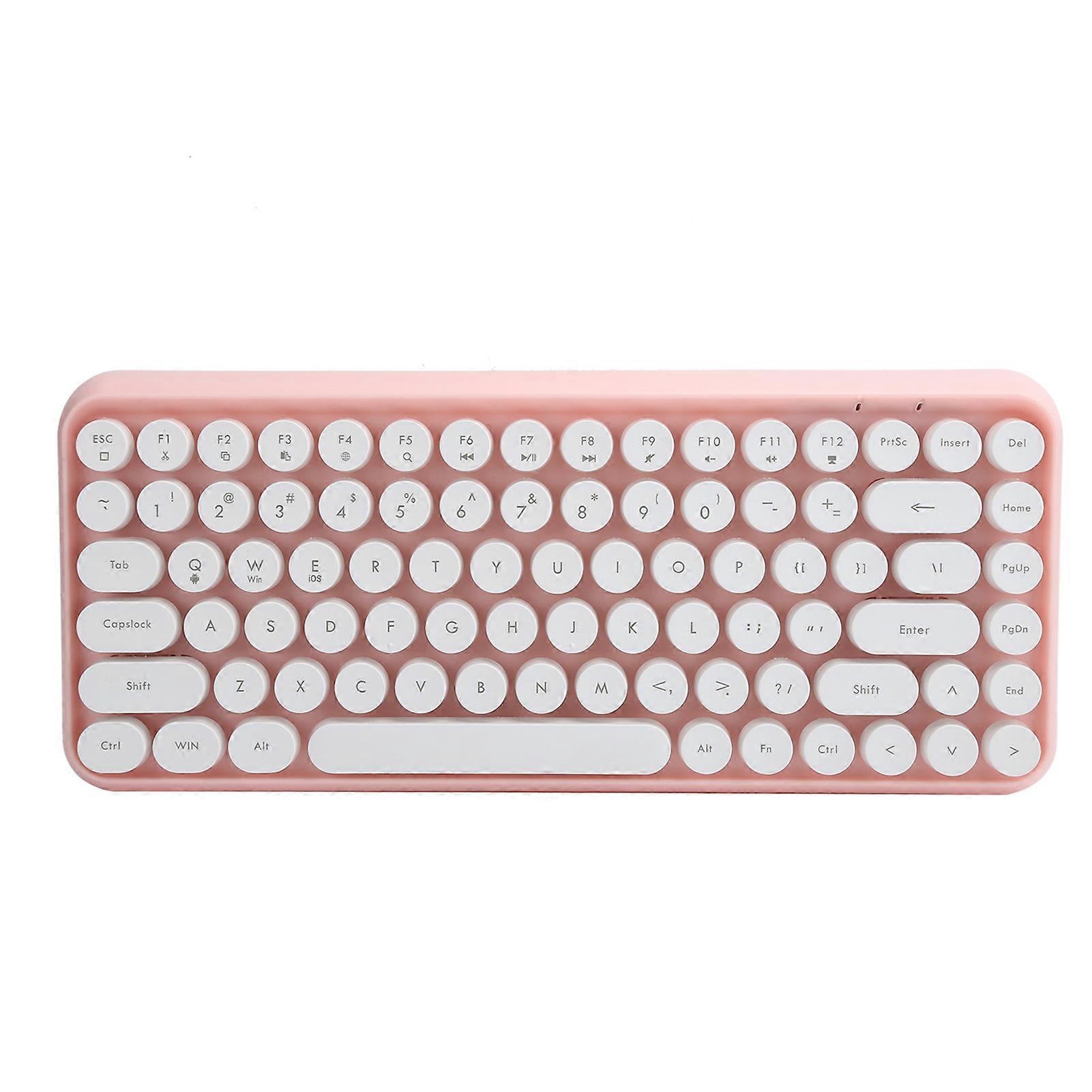 Ajazz Wireless Keyboard Bluetooth 84 Keys Retro Round Keycap Gaming Office Supplies 308I