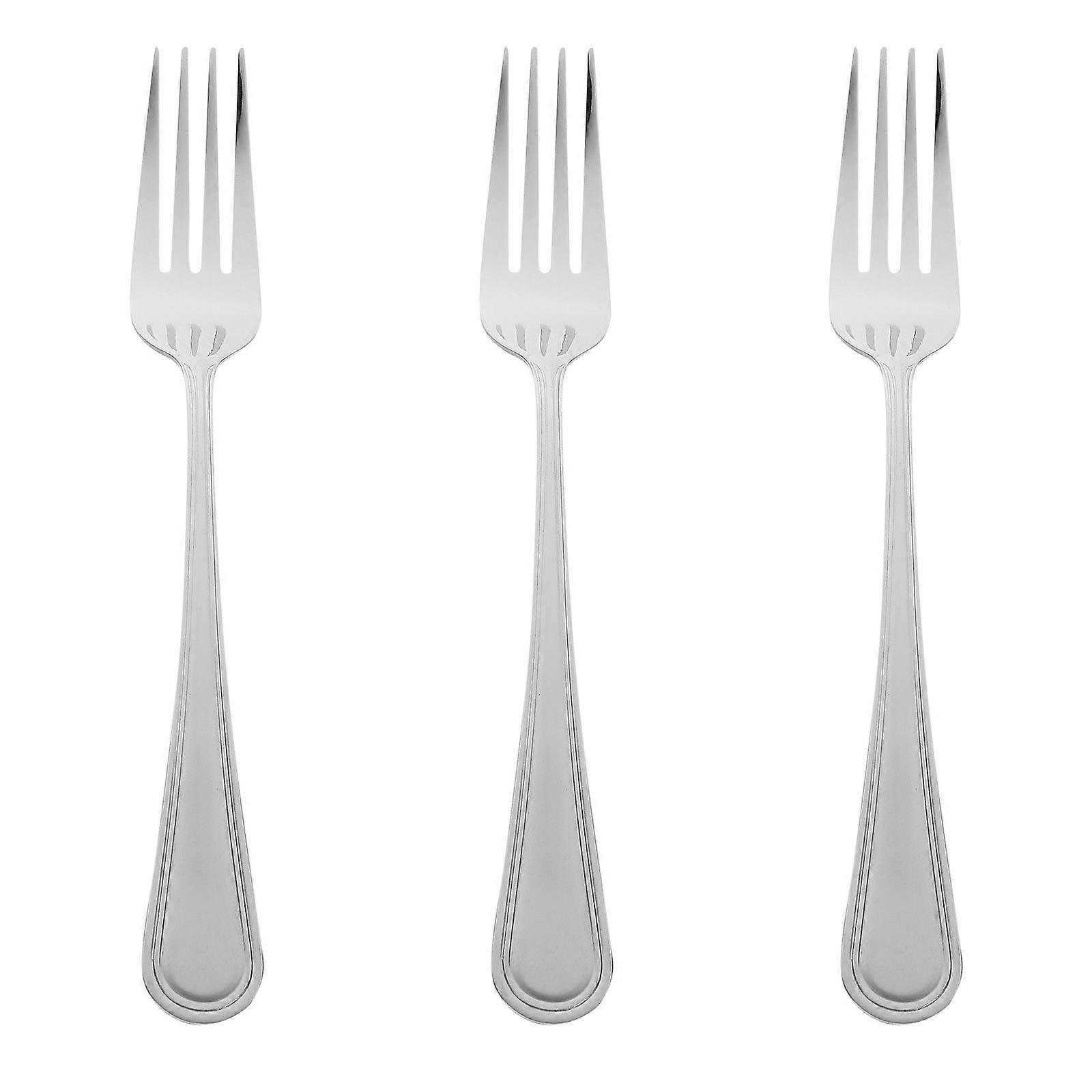 Stainless Steel Cake Fork Multi-Function For Eating Salad Daily Life 7.47X0.79X0.20in 3Pcs