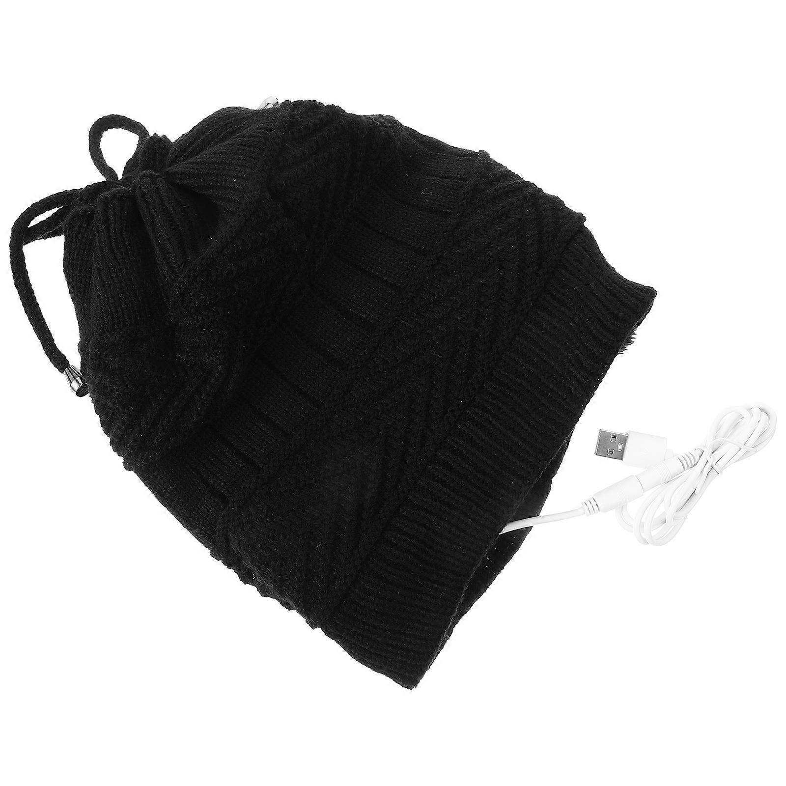 Warm Knit Hat Winter Heating Cap For Skiing Plush Material Usb Heating Technology 1Pack