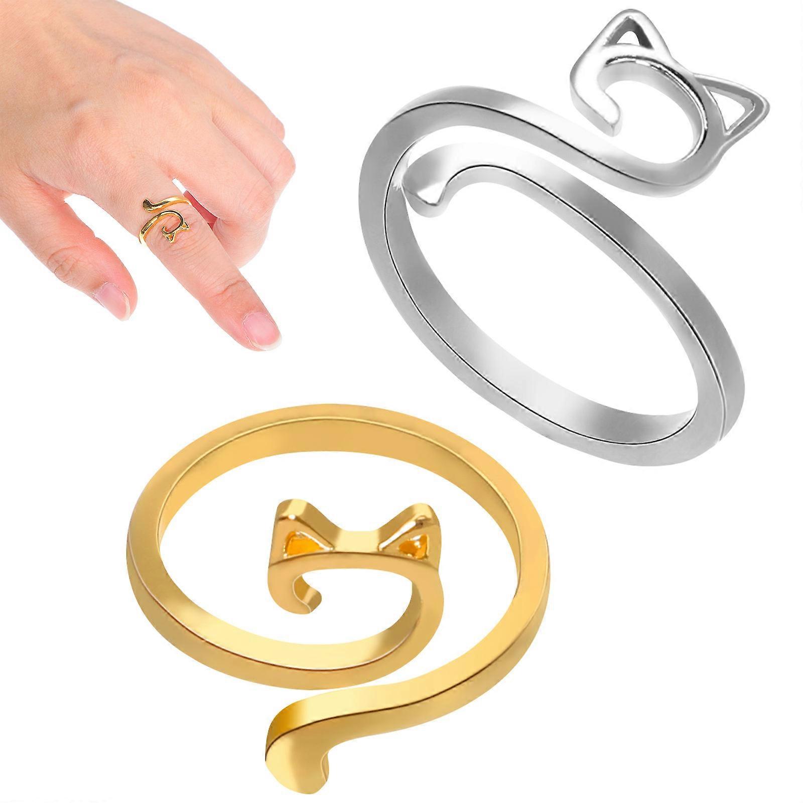 Open Finger Rings 4Pcs Alloy Assorted Color Adjustable for Crochet