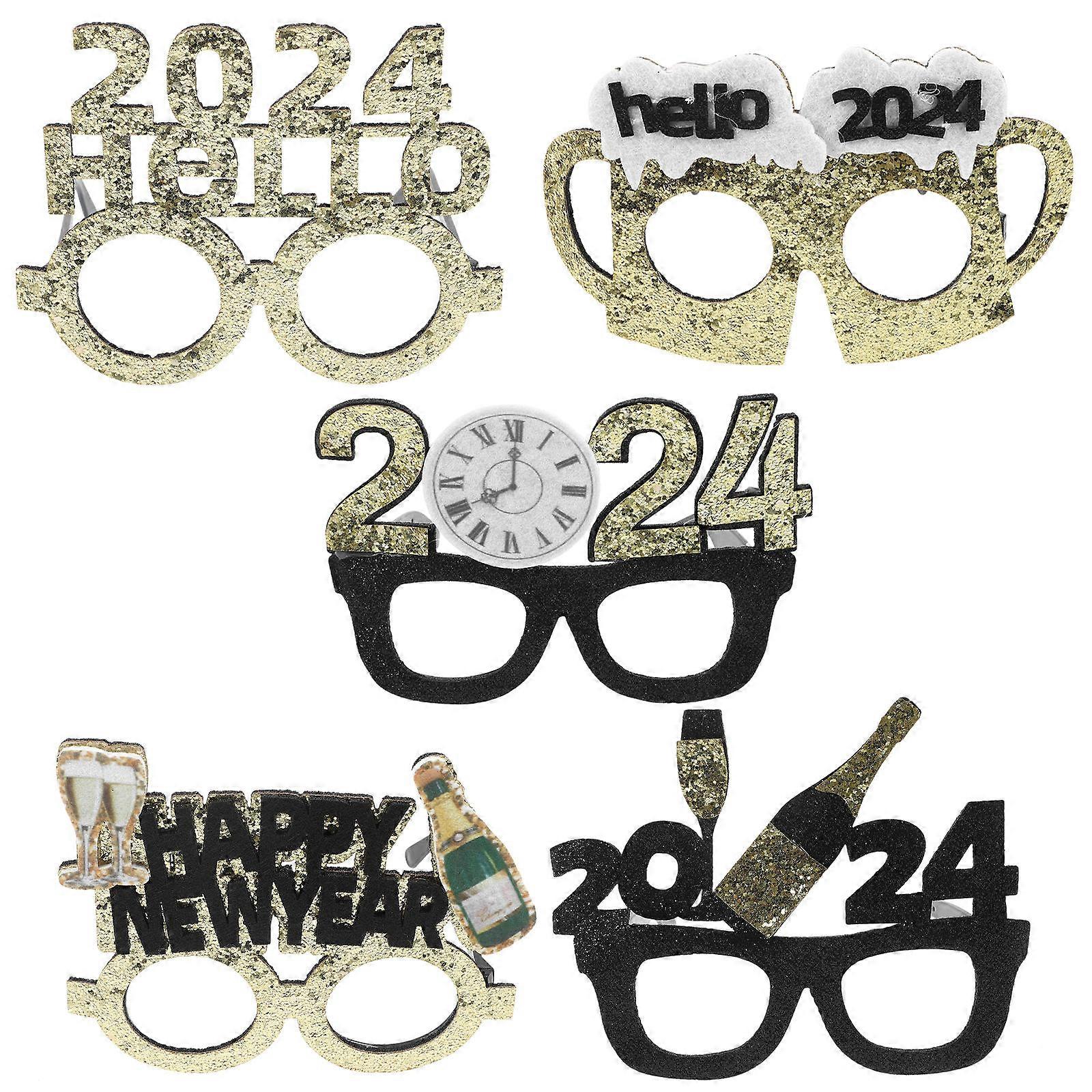 5pcs Lightweight Party Eyewear Fun Photo Booth Props Eye Decorations for New Year Celebration