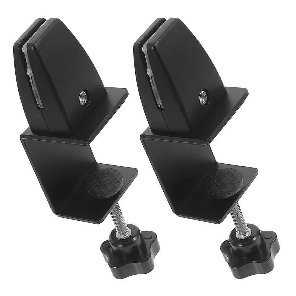 Desk Shield Clamp Aluminium Alloy Privacy Partition Sleek Black Design 2Pcs