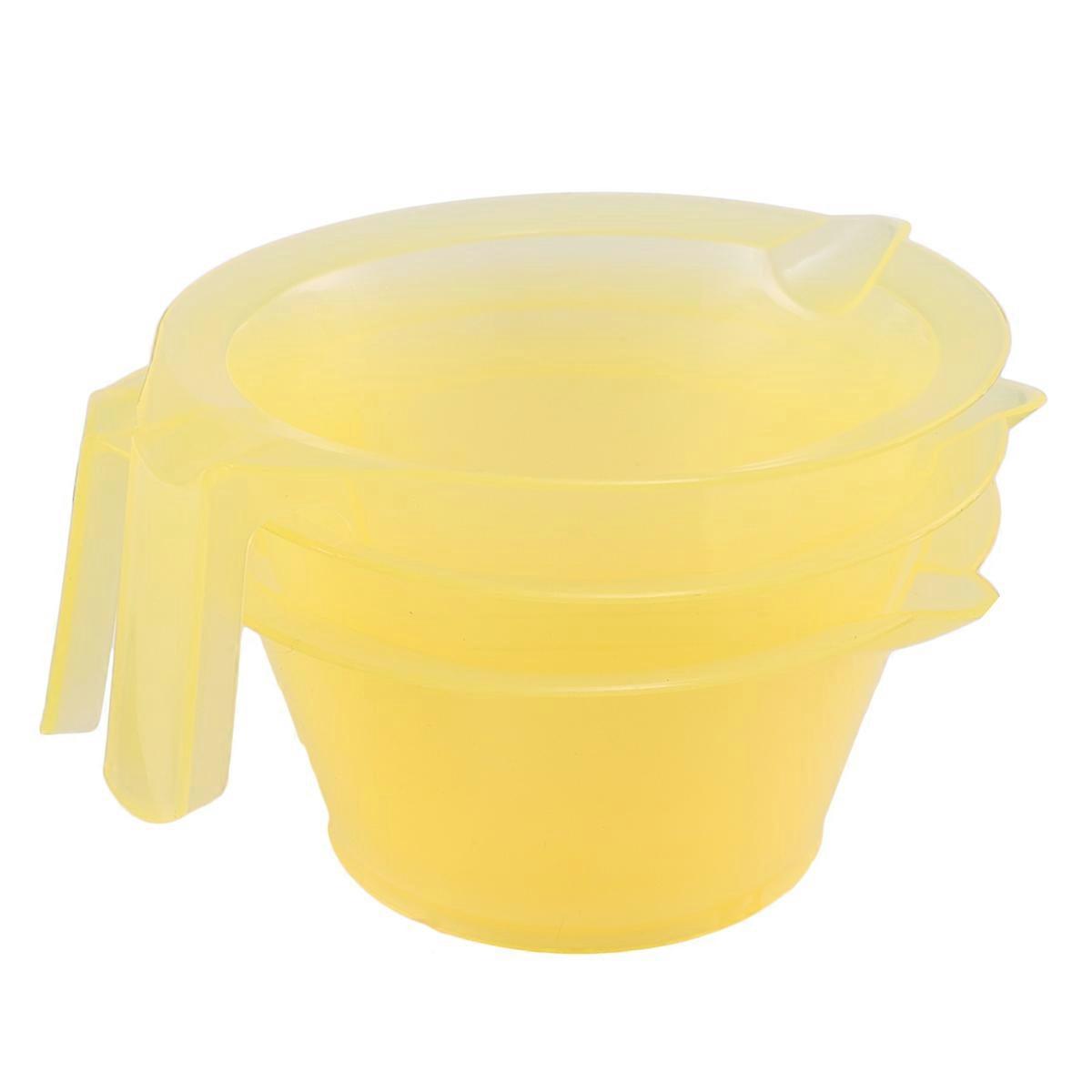 3pcs Sturdy Hair Color Mixing Bowls with Handle for Salon Use Easy to Use Tint Cups Yellow